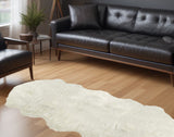 6' Off White Faux Sheepskin Area Rug