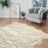 6' X 6' Off White Faux Fur Area Rug