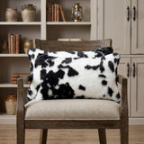 Set of Two 12" X 20" Black and White Throw Pillows