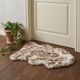 2' X 3' Brown And White Shag Area Rug