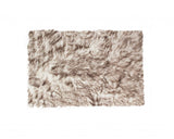 2' X 3' Brown and White Faux Sheepskin Ombre Machine Tufted Non Skid Area Rug