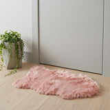 2' X 3' Dusty Rose Faux Sheepskin Washable Area Rug