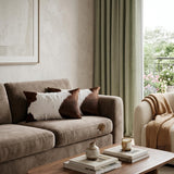 Set of Two 12" X 20" Brown and White Genuine Cowhide Throw Pillows