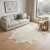 5' X 7' Off White Cowhide Cowhide Print Area Rug