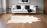 5' X 7' Off White Cowhide Cowhide Print Area Rug