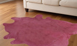 5' X 7' Fuchsia Cowhide Area Rug