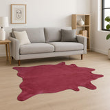 5' X 7' Fuchsia Cowhide Area Rug