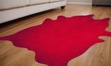 5' X 7' Red Cowhide Area Rug