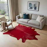 5' X 7' Red Cowhide Area Rug