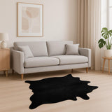 5' X 7' Black Cowhide Area Rug