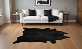 5' X 7' Black Cowhide Area Rug