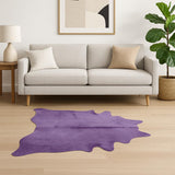 5' X 7' Purple Cowhide Hand Tufted Area Rug
