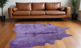 5' X 7' Purple Cowhide Hand Tufted Area Rug