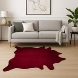 5' X 7' Burgundy Cowhide Area Rug