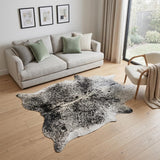 5' X 7' Black And White Cowhide Area Rug
