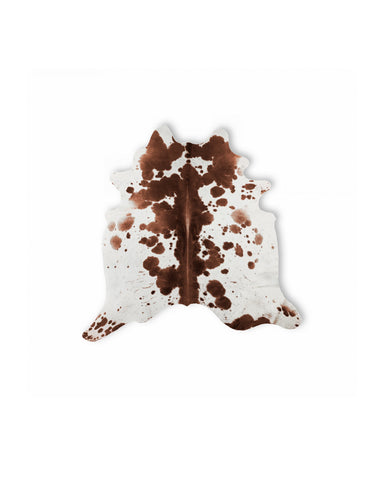 5' X 7' Brown And White Cowhide Cowhide Print Area Rug