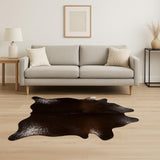 5' X 7' Brown And White Cowhide Cowhide Print Area Rug