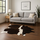 5' X 7' Brown And White Cowhide Cowhide Print Area Rug