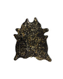 5' X 7' Black And Gold Cowhide Cowhide Print Area Rug