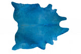 5' X 7' Blue Cowhide Handmade Area Rug