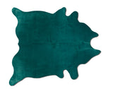 5' X 7' Green Cowhide Area Rug