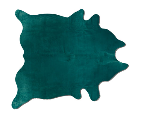 5' X 7' Green Cowhide Area Rug