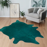 5' X 7' Green Cowhide Area Rug
