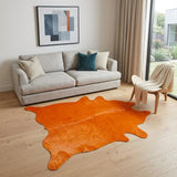 5' X 7' Orange Cowhide Area Rug