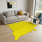 5' X 7' Yellow Cowhide Area Rug