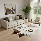 5' X 7' Brown And White Cowhide Area Rug