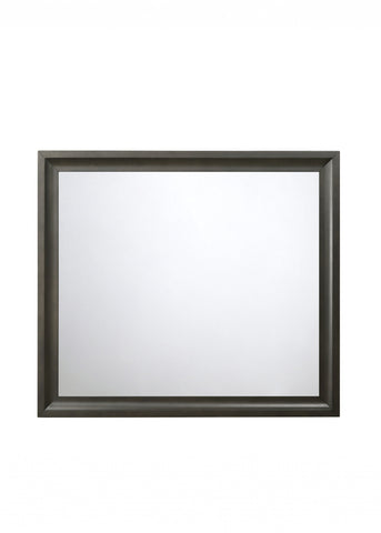 35" Gray Wood Framed Accent Mirror