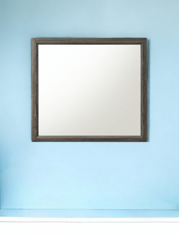 35" Gray Wood Framed Accent Mirror