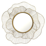 28" Gold Metal Scalloped Floral Framed Accent Mirror
