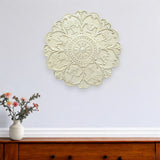 Distressed Floral Shabby Medallion Metal Wall Decor