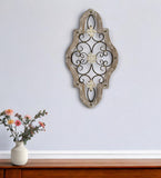 30" X 16" White Washed Metal Wall Decor