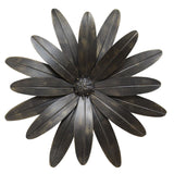 18" Antiqued Bronze Metal Flower Hanging Dimensional Sculpture
