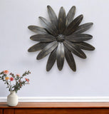 18" Antiqued Bronze Metal Flower Hanging Dimensional Sculpture