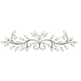 51" Pearl Metal Leaves Wall Decor