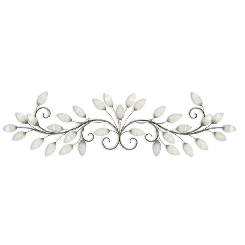 51" Pearl Metal Leaves Wall Decor