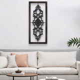 Distressed Scroll Panel Metal White Wood Framed Wall Art