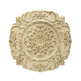 31" Distressed White European Medallion Metal Wall Decor