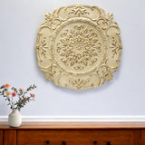 31" Distressed White European Medallion Metal Wall Decor