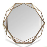 30" Gold Octagon Metal Framed Accent Mirror