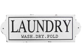 28" Black And White Wash Dry Fold Metal Laundry Wall Decor