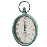 12" Teal Metal Vintage Look Metal Wall Clock