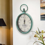 12" Teal Metal Vintage Look Metal Wall Clock