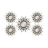 Set of Five Bronze Sunburst Metal Framed Mirror Set