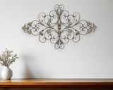 Champagne Ornate Scroll Metal Decor