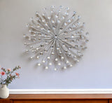 24" Contemporary Silver And Faux Crystal Bling Wall Decor