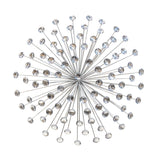 24" Contemporary Silver And Faux Crystal Bling Wall Decor
